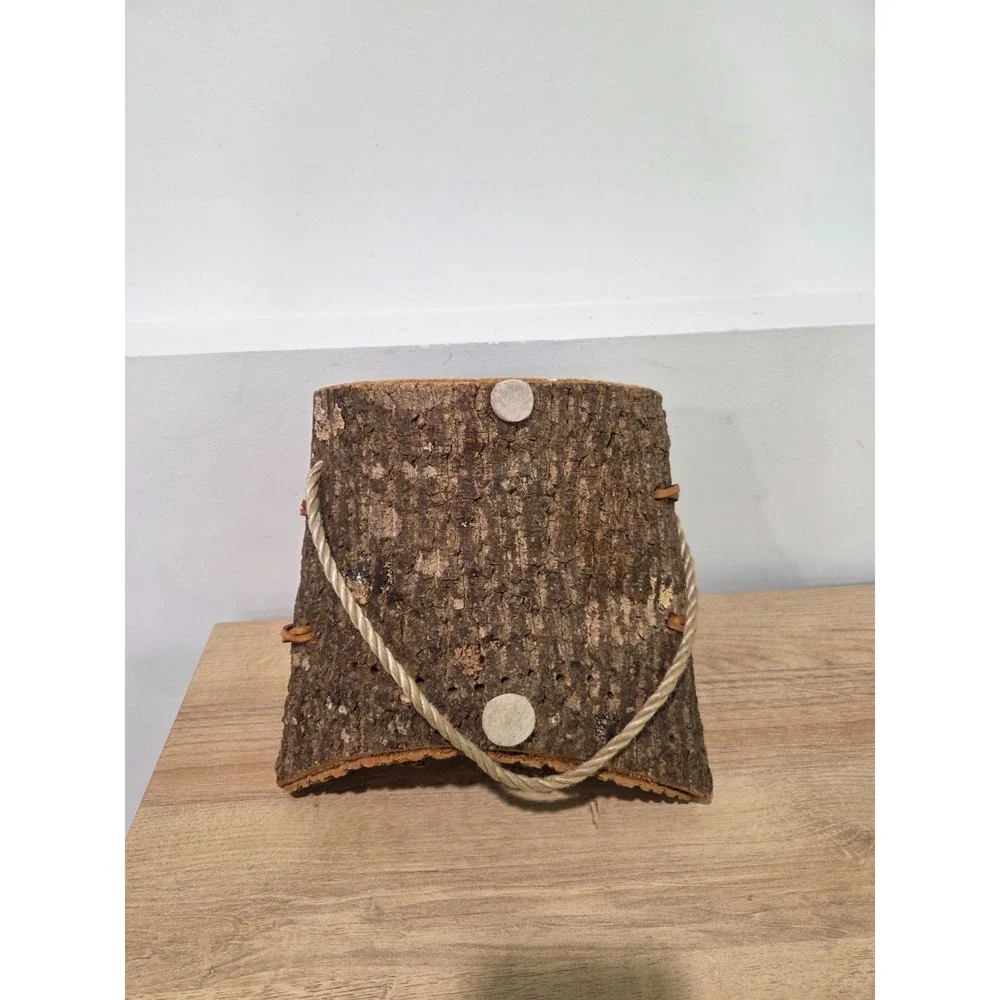Handmade Bark Berry Basket Wall Hanging Native American Style 9''
